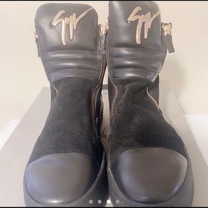 Guiseppe Zanotti mid suede&black leather sneakers